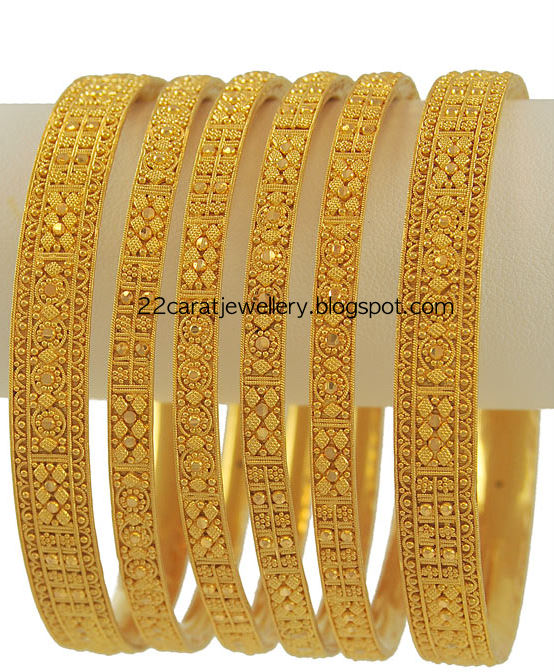 Gold Bangles Set From Meena Jewellery - Jewellery Desig