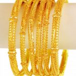 22 Karat Gold Bangles Set 6PCs - AsBa61644 - 22k gold bangles set .