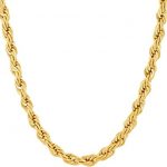 Lifetime Jewelry 6MM Rope Chain, 24K Gold with Inlaid Bronze .