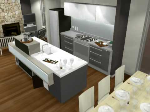 Small Modern Kitchen Design 3D animation by Minosa - YouTu