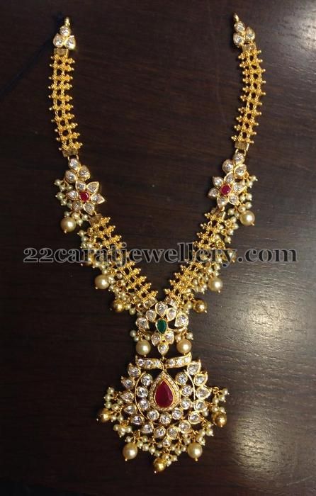 Jewellery Designs: 50 Grams Kundan Necklace | Wedding jewelry .
