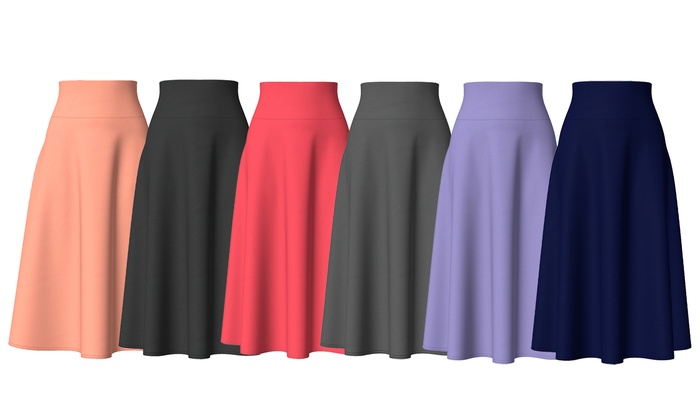 Up To 54% Off on Midi A-Line Skirts with Pockets | Groupon Goo