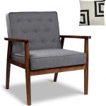 Amazon.com: Mid-Century Retro Modern Accent Chair Wooden Arm .