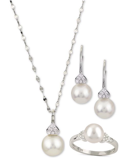 Macy's Cultured Akoya Pearl & Diamond Accent Jewelry Collection in .