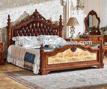 Luxury antique royal Furniture Wooden Double Bed Designs, View .