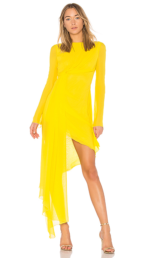 OFF-WHITE Asymmetric Dress in Yellow | REVOL