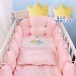 9pcs/set Crown Design Baby Bedding Set Include Bumper Pillow Quilt .