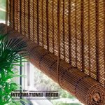 Bamboo curtains for window coverings in home interi