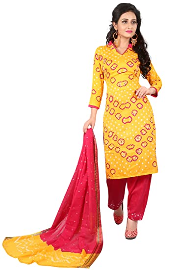 Buy Adyah Enterprise Cotton Bandhani Salwar Suit .