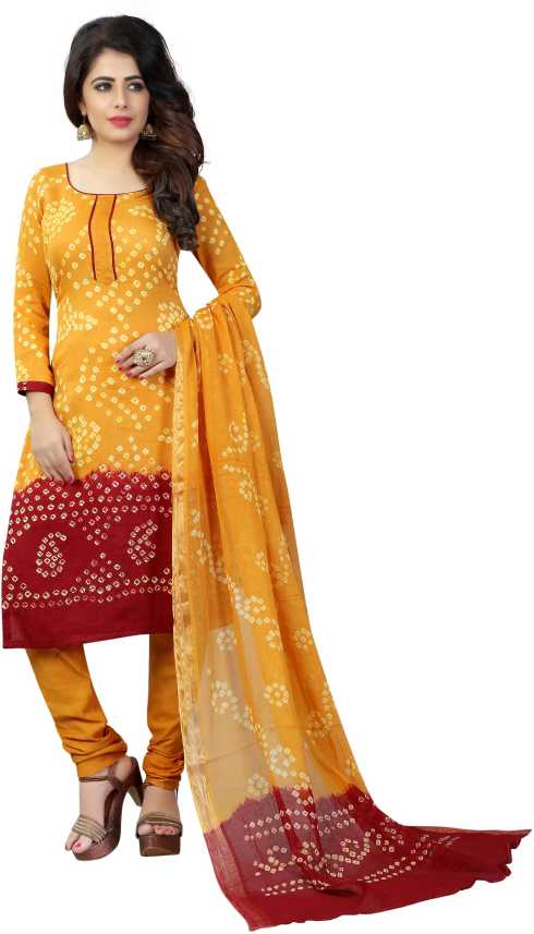 Shree Sondarya Bandhani Satin Blend Self Design Salwar Suit .
