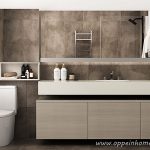 Light Wood Grain Bathroom Mirror Cabinet BC17-PVC01- OPPEIN | The .