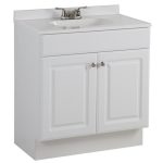 Project Source 30.5-in White Single Sink Bathroom Vanity with .