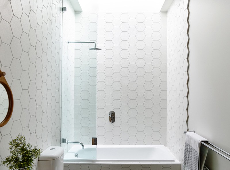 Design Detail: Hexagonal Tiles On A Bathroom Wa