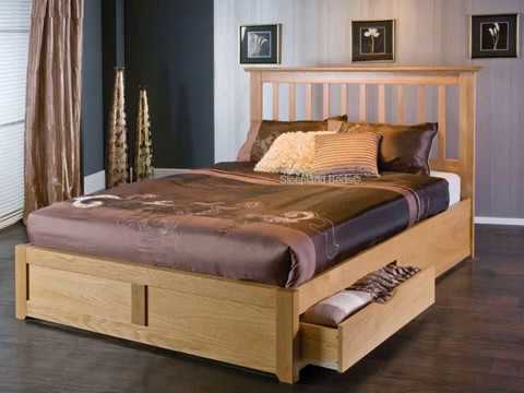Wooden Double Bed with Drawer Designs - YouTu