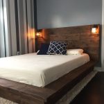 Floating Wood Platform Bed frame with Lighted Headboard-Quilmes .