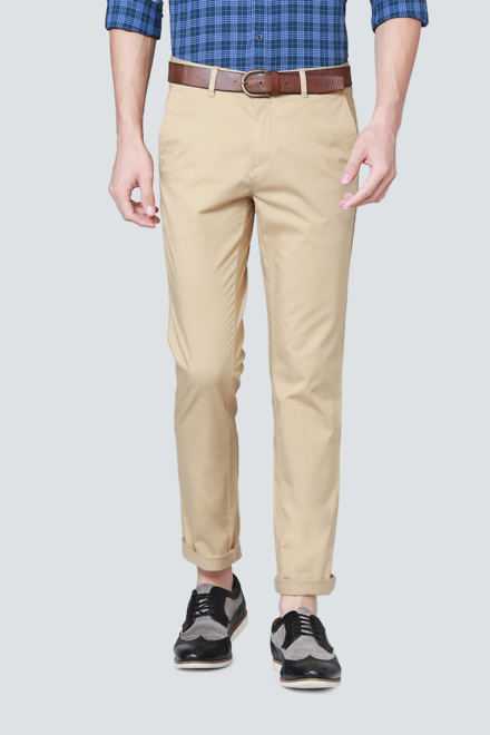 LP Trousers & Chinos, Louis Philippe Beige Trousers for Men at .