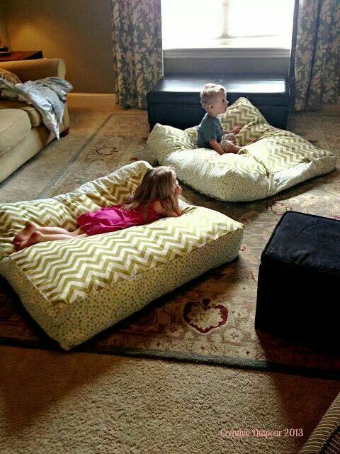 My sibs need big floor pillows like these for their cold basement .