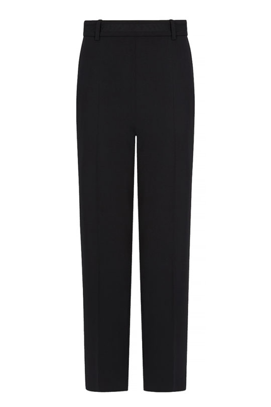 EC1 Flat Front Tapered Trousers Black | The Fold | thefoldlondon.c