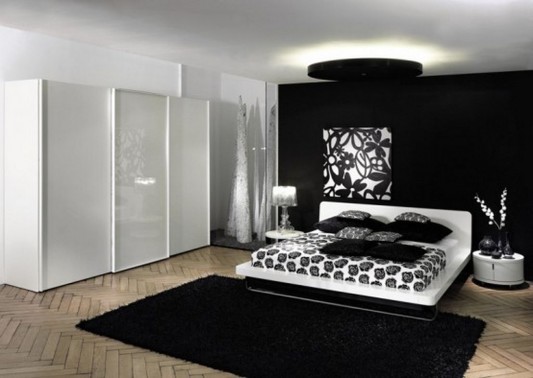 Black and White Wardrobe Designs for Contemporary Bedroom by .