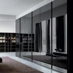 Black smoke grey glass mirror wardrobe | Wardrobe design bedroom .