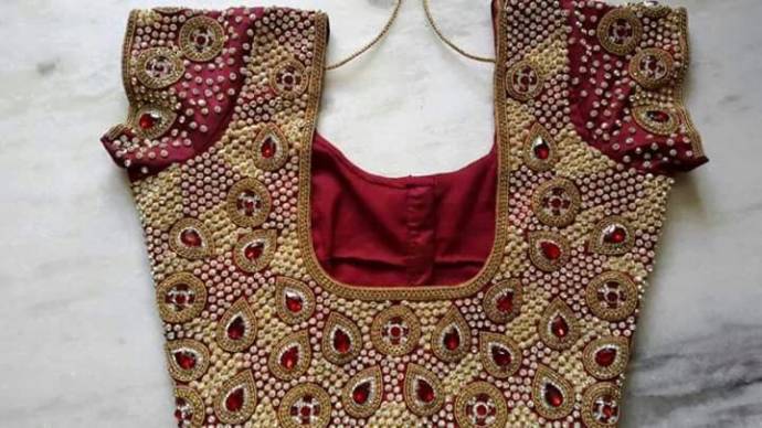 Blouse Back Neck Designs With Stone Wo