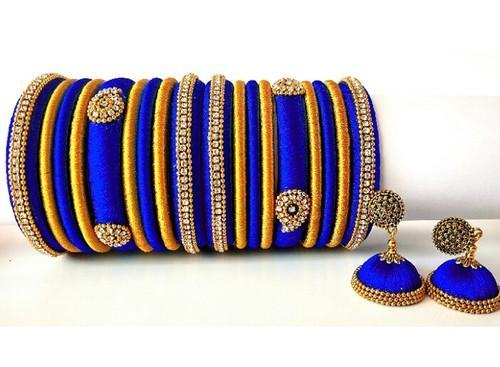 Perfect Blue Silk Thread Bangles at Rs 950/set | Silk Thread .