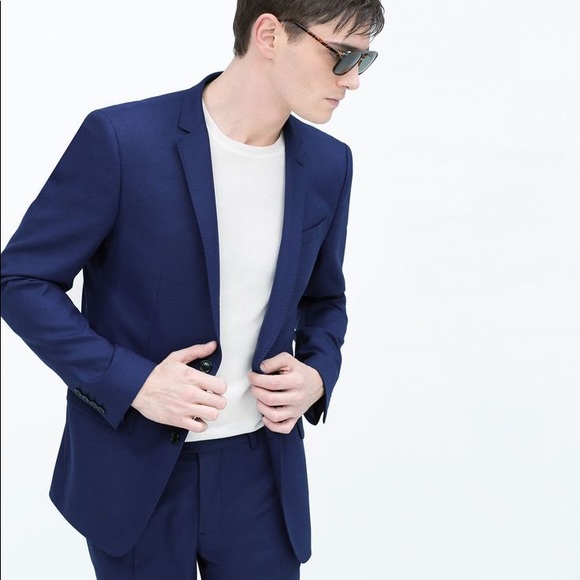 Zara Suits & Blazers | New Man Dark Blue Blazer Sz M Us 42 | Poshma