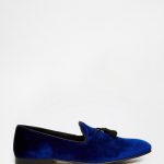 ASOS Tassel Loafers in Blue Velvet | AS