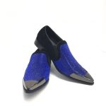 Bolano Shoes | Mens Black Royal Blue Loafers Slip Ons | Poshma