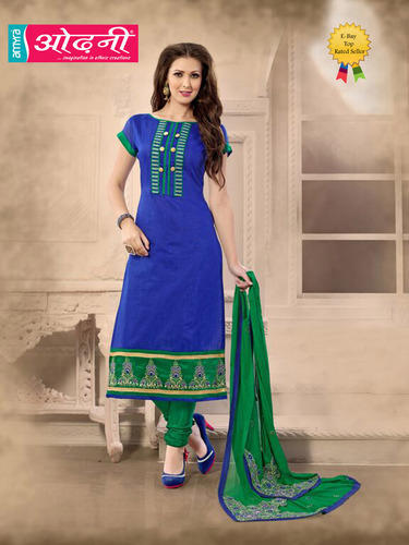 Ladies Designer Chanderi Blue Salwar Suit, Rs 1995 /piece Odhni .