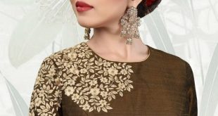 Brown Color Silk Ready Made Blouse, latest designer party wear .