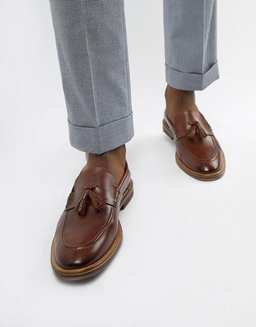 WALK London West tassel loafers in brown leather | AS