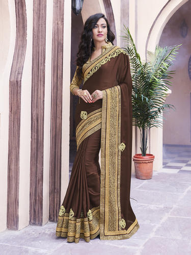 Chiffon Royal Brown Color Saree, Rs 1090 /piece Indian Women .