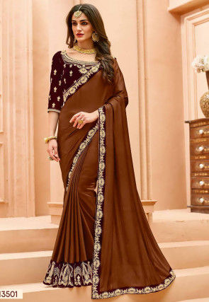 Dori Work - Brown - Saree Online: Buy Latest Indian Sarees (Saris .
