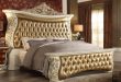 HD-8019 Traditional Bedroom Set in Antique White Wood by Homey Desi
