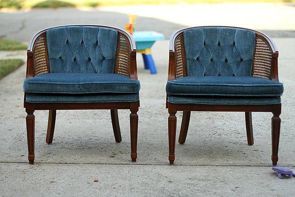 Thrifty Thursday...a Tutorial: How to Reupholster a Cane Chair .