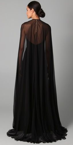 Halter Gown with Chiffon Cape (With images) | Chic outfits .
