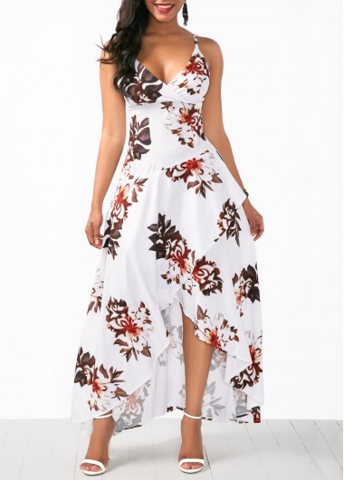 Overlap Flower Print White Slip Dress | Shop casual dresses .