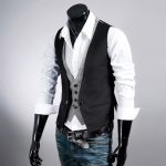 Double Layered V-neck Button Down Vest Waistcoat | RebelsMark
