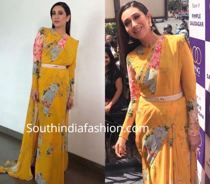 Chiffon Saree Blouse Designs (With images) | Long sleeve saree .