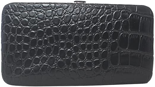 Chicastic Faux Snakeskin Leather Flat Hard Case Clutch Wallet .