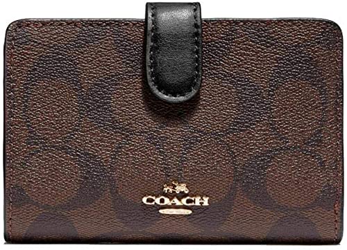 Amazon.com: Coach PVC Medium Corner Zip Wallet Signature Brown .