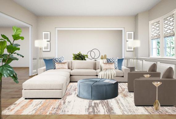 Modern Living Room Interior Designs Blue blush Living Room | Et