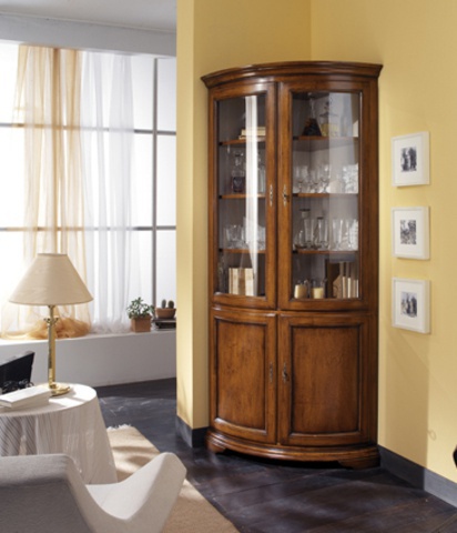 Corner showcase in classical style, Mascotto - Luxury furniture