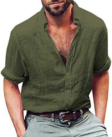 Amazon.com: vermers Mens Tops Mens Long Sleeve Henley Shirt Cotton .
