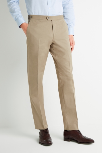 Savoy Taylors Guild Tailored Fit Beige Cotton Pan