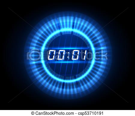 Futuristic countdown clock. digital electronic timer concept .