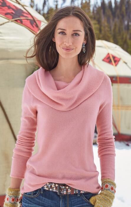 A cashmere cowl-neck sweater that unites luxurious comfort with .