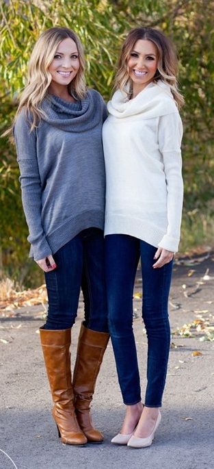 Lux Cowl Neck Sweaters (With images) | Cowl neck sweater outfit .