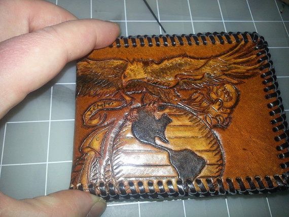 USMC Hand Crafted Wallet | Wallet, Handcraft, Leather cra